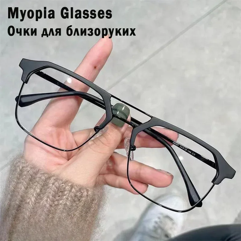 

Luxury Brand Square Black Frame Myopia Glasses Anti-blue Light Women Men Near Sight Eyeglasses Unisex Goggles Diopters 0 To -6.0