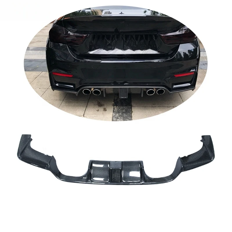 

High-Quality F82 F80 M3 M4 Carbon Fiber Rear Diffuser with Led Light for Car Rear Bumpers Lip