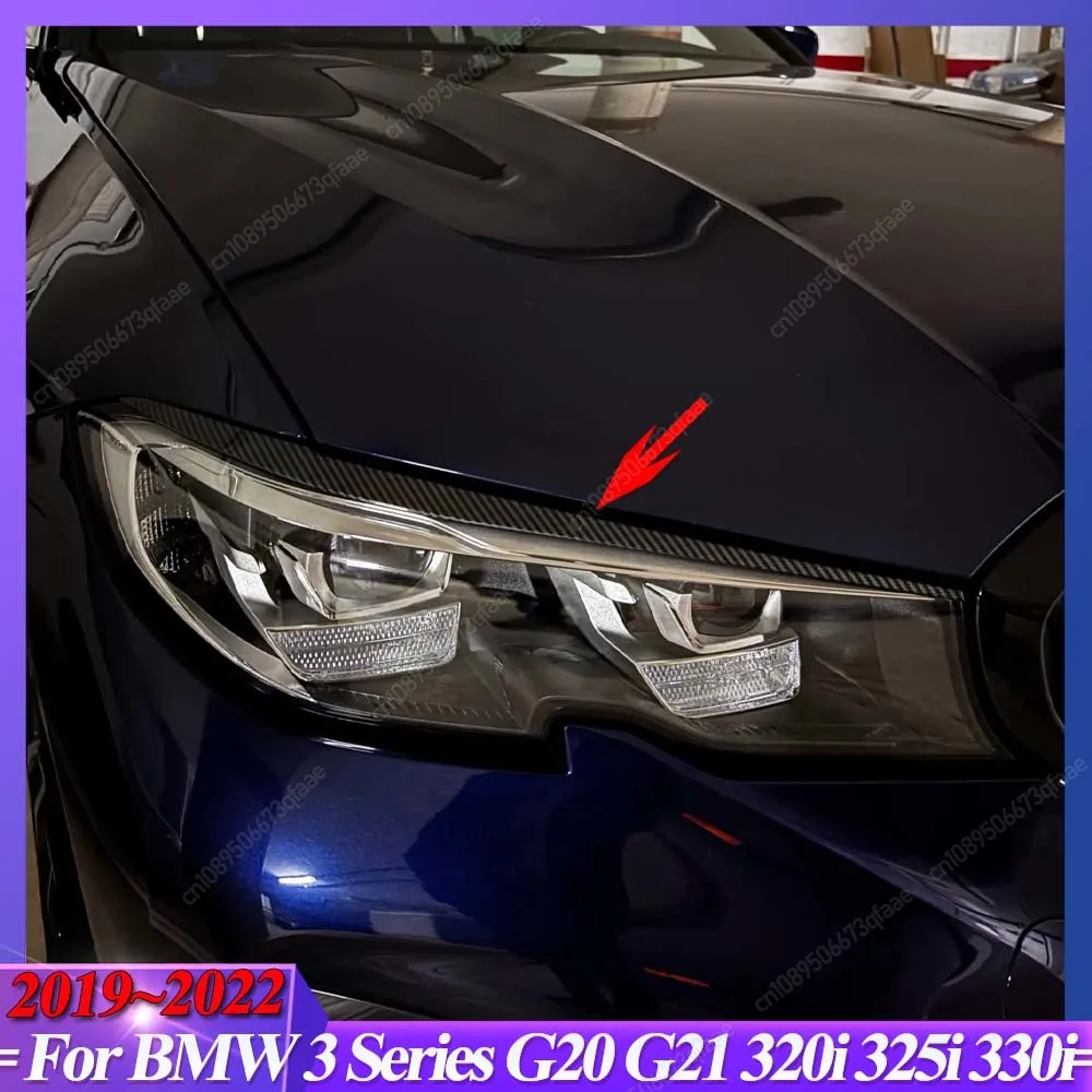 

Для BMW 3 серии G20 G21 320i 325i 330i 2019-2022 ABS седан/туристический автомобиль на переднюю фару брови веки наклейки отделка кузова комплект