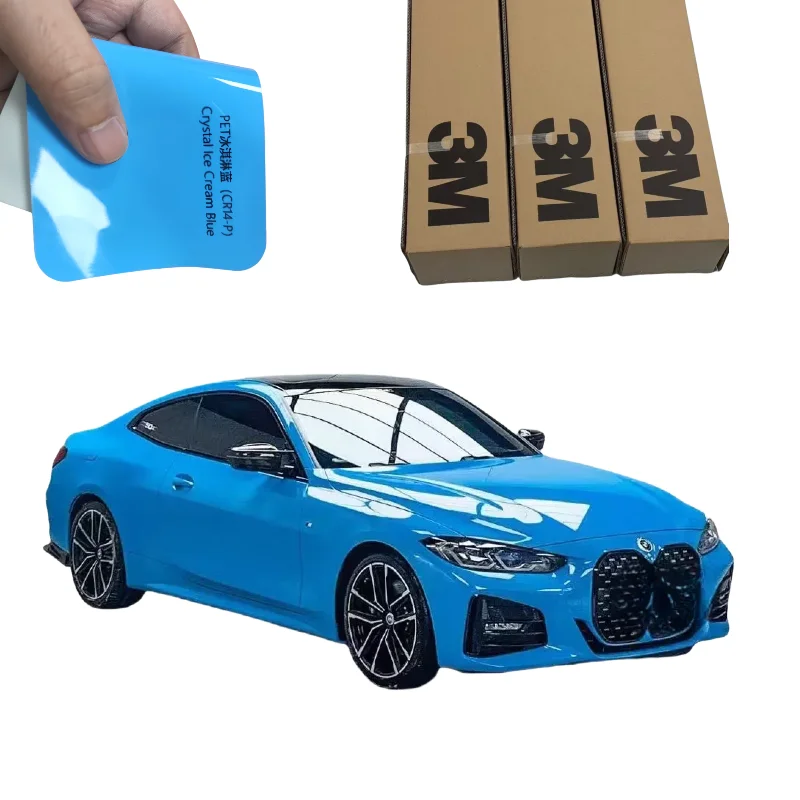 

3M PPF Car Wrap Crystal Ice Cream Blue High Gloss PET Air Release Not Layered Flexible Conformable Self Cleaning Vibrant Hue