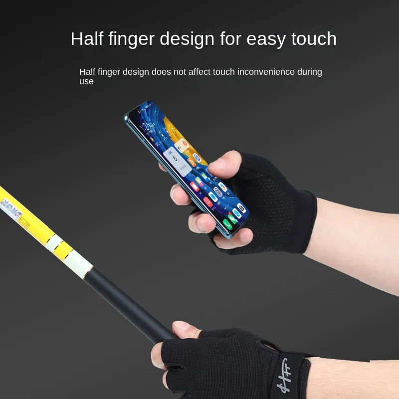 Gants De pêche unisexes, antidérapants, respirants, ultra-minces, étanches, demi-doigt, pour Camping, pêche à la carpe