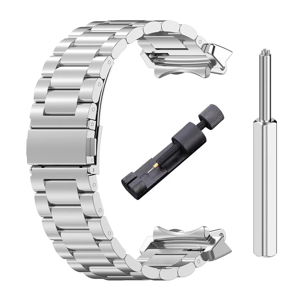 Ersatzarmband für Amazfit T-Rex 3, Metall, Edelstahl, verstellbar, solides Armband für Amazfit T-Rex 3, Uhrenarmband für Herren