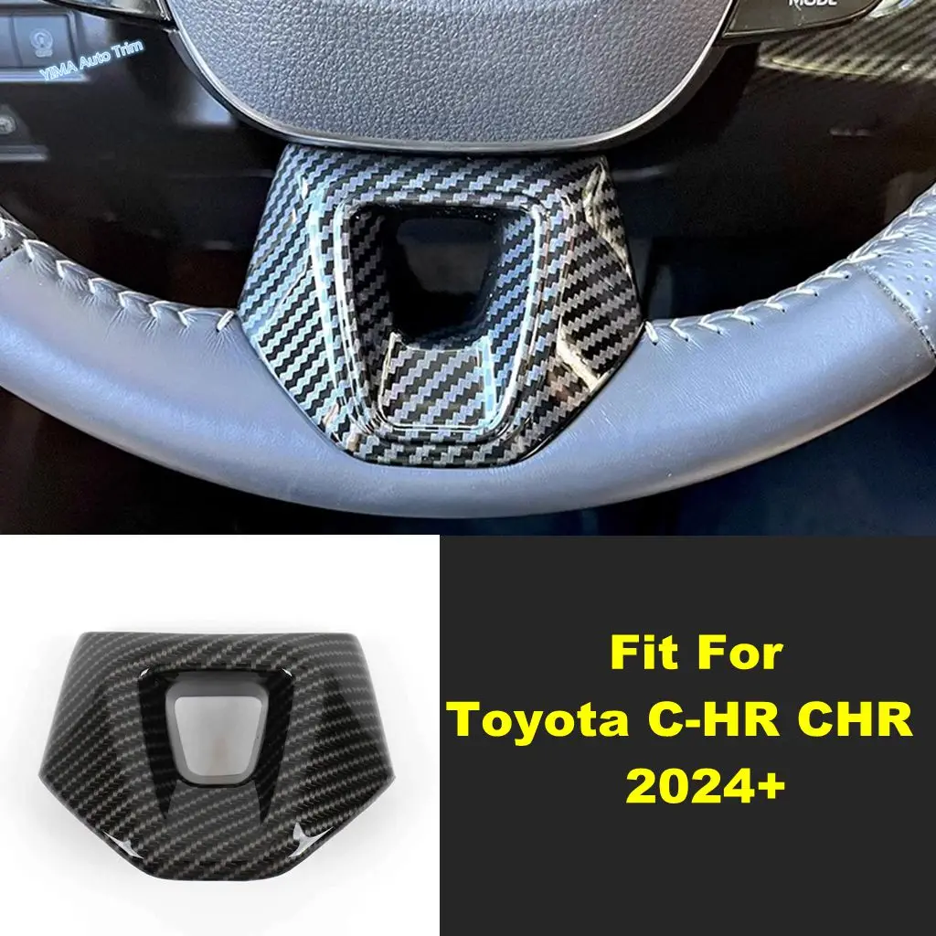 

Car Steering Wheel Lower U Shape Frame Decoration Cover Trim For Toyota C-HR CHR 2024 2025 ABS Carbon Fiber Accessories Interior