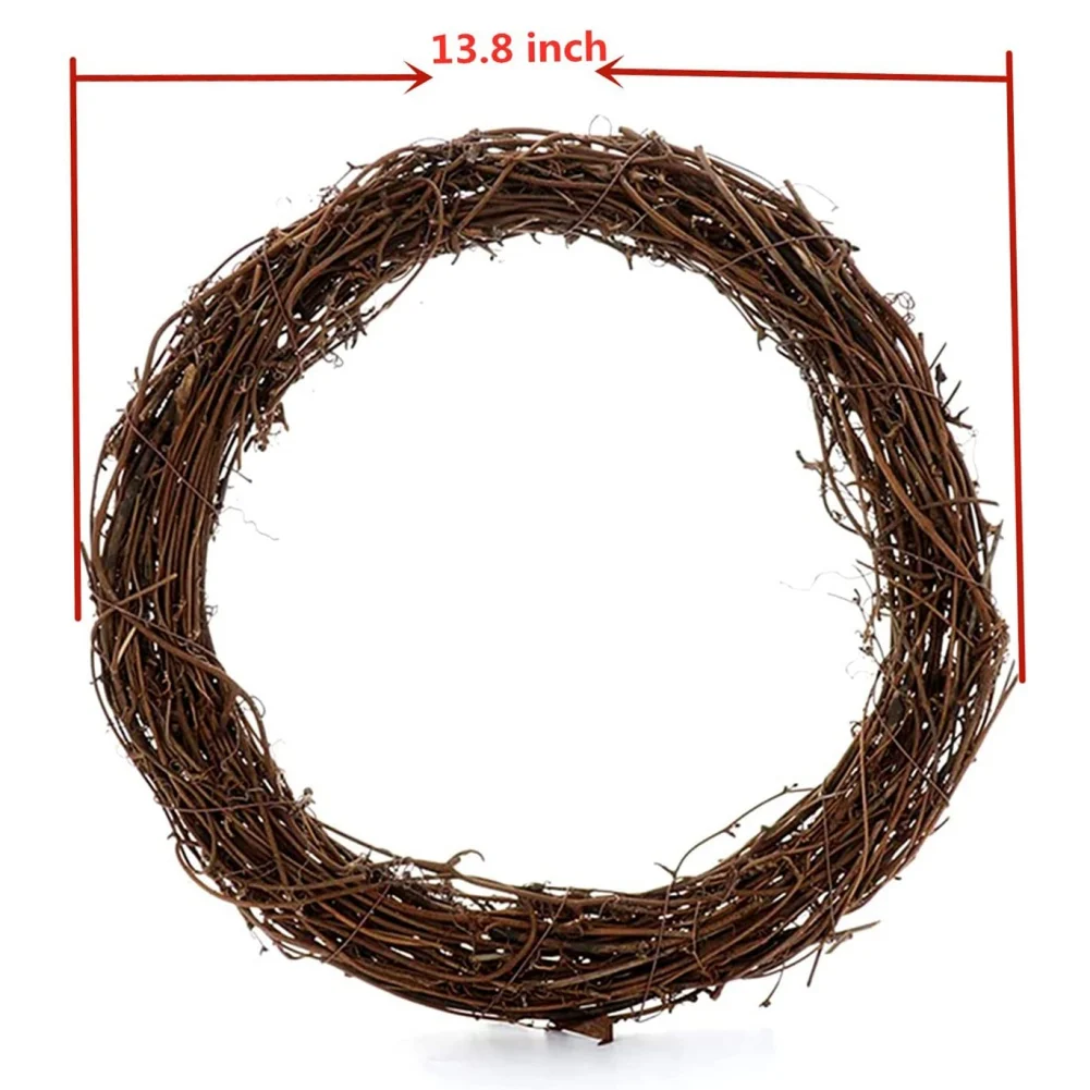 DIY Round Natural Rattan Wreath Stem Branch Ring Hanging Garland Wedding Birthday Party Decor Christmas Gift 10/15/20/25/30/40c