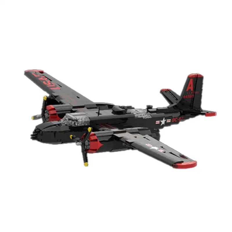 WW II Weapon A-26B Invader Model Assembly Bricks Light Ground Strike Aircraft Building Blocks Technology Bricks Kids Toy Gift