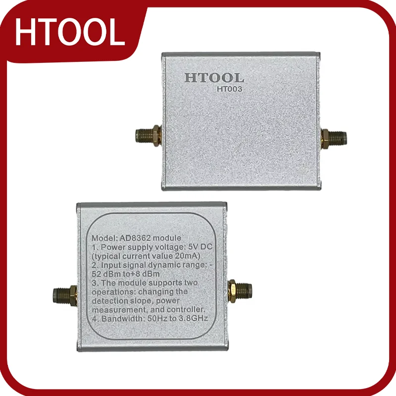 HTOOL HT003 RF Logarithmic Detector 50Hz-3.8GHz Pulse Detection Measurement Module RMS Detector Wideband Power Detection