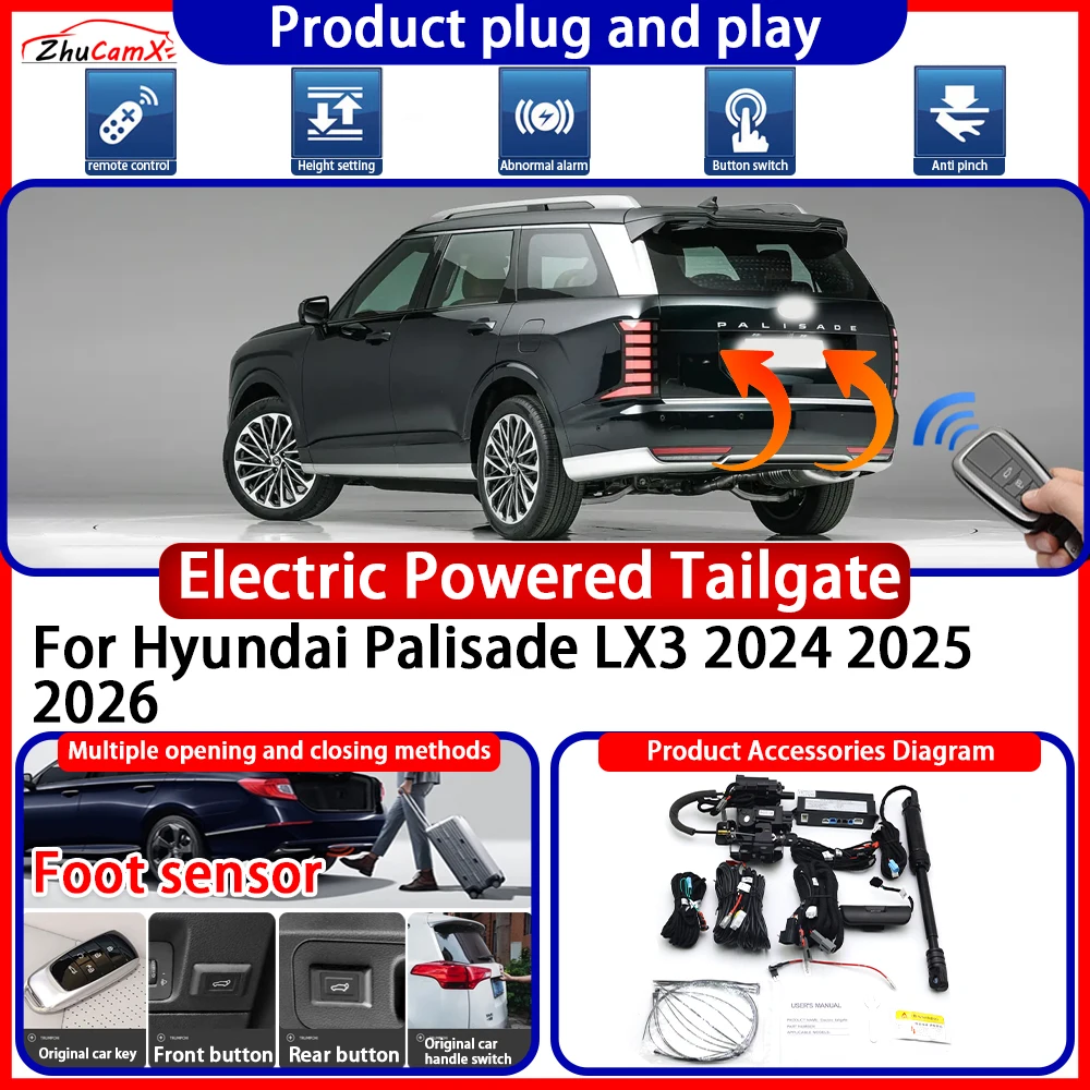 ZhuCamX OEM Powered Tailgate for Hyundai Palisade LX3 2024 2025 2026 System anti pinch Smart Intelligent Control Gate Lift Kit