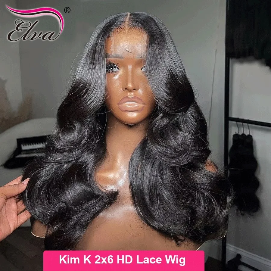 

Body Wave 250% Glueless 2x6 HD Lace Closure Human Hair Wigs Wear Go Real HD Transparent Lace Frontal Wigs For Women Preplucked