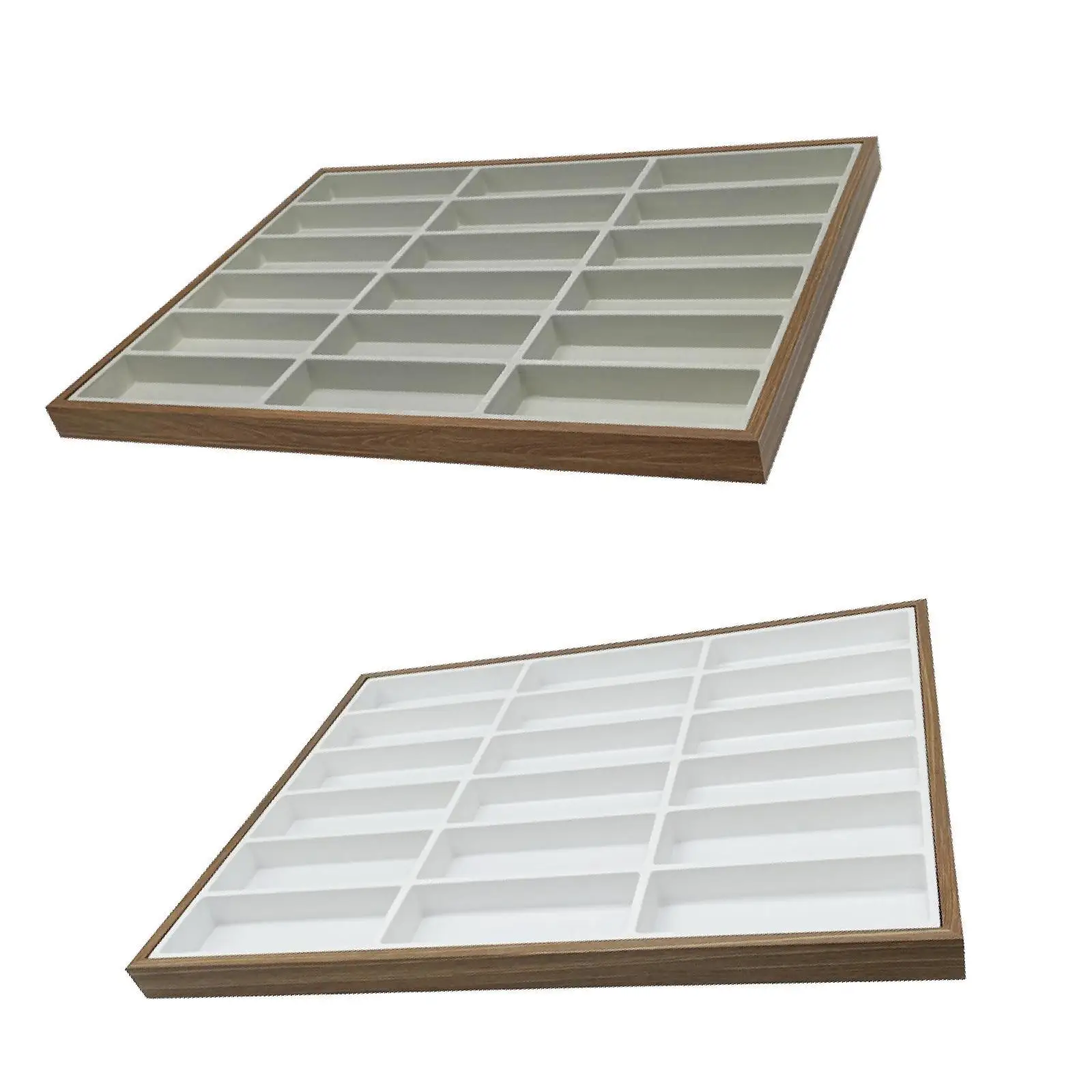 Sunglass Organizer Tray Jewelry Organizer Wood Decor Watch Holder 18 Grids Glasses Holder Storage for Store Travel Closet