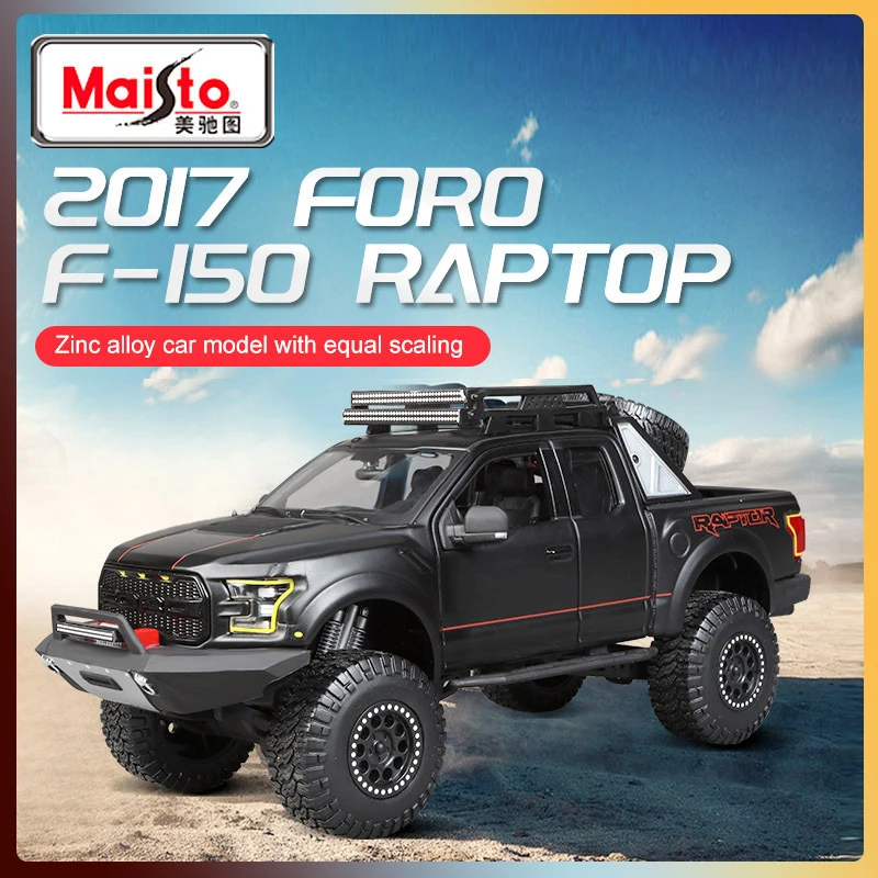 

1:24 Maisto 2017 Ford Raptor Modified Edition Matte Black Simulation Model Enthusiast Collection Toy Off Road Vehicle Boy Gift