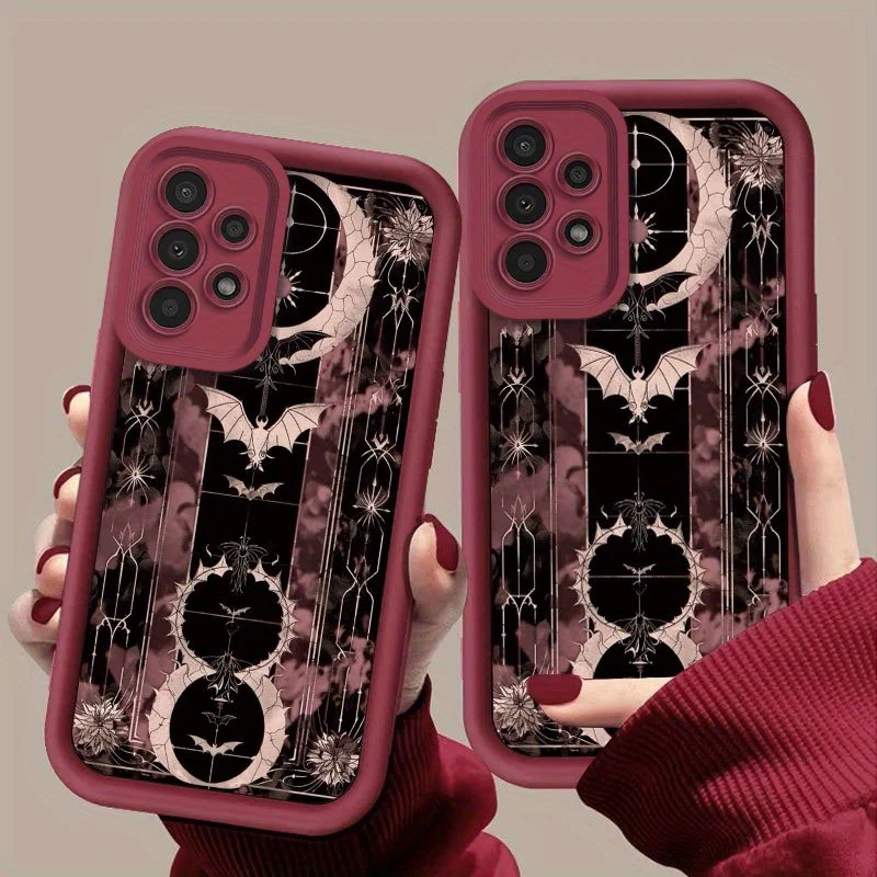 Magic style bat pattern phone case suitable for Samsung Galaxy S26 S25 S24 S23 S22 S20 FE/Ultra/Plus anti drop back cover