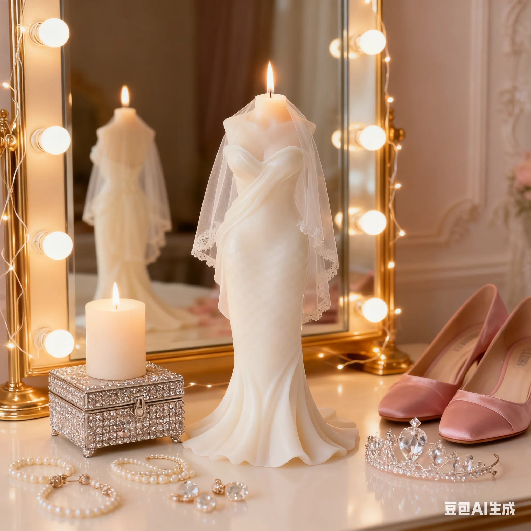 

Bridal Wedding Dress Candle Silicone Mold Elegant Mermaid Gown Aromatherapy Candle Resin Plaster Mould for Valentine Decor