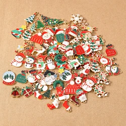 10/20/30 pcs Random Mix Christmas Santa Claus Elk Charm Pendants for Earrings Necklace DIY Bracelet Jewelry Making Accessories