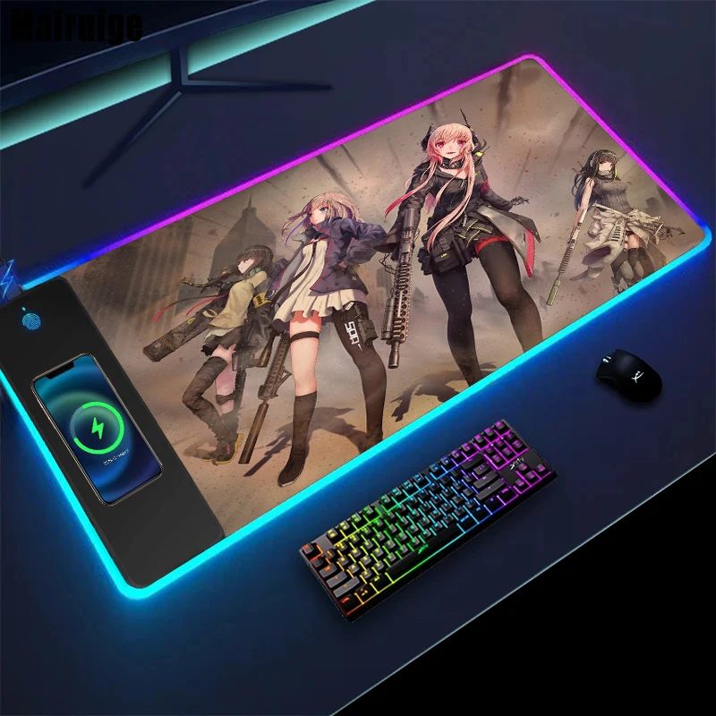 

Mairuige Anime Girls Wireless Charging Mouse Pad Girls Frontline Mousepad Rgb Desktops Setup Mouse Pads Decoration Gaming Anime