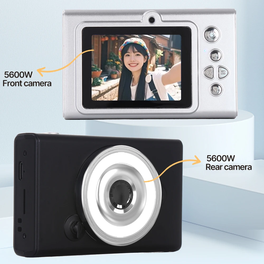 กล้องดิจิตอล HD 1080P โฟกัสอัตโนมัติ กล้องวิดีโอสำหรับถ่ายวิดีโอ 56MP พร้อมหน้าจอขนาดใหญ่ 2.4 นิ้ว กล้องวิดีโอสำหรับถ่ายภาพสำหรับเด็กและผู้ใหญ่