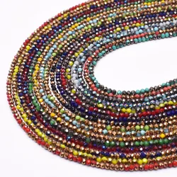2.5x3mm Plating Bronze Gun black Gold color Glass Beads Faceted Spacer Beads For DIY Jewelry, Bracelet necklace