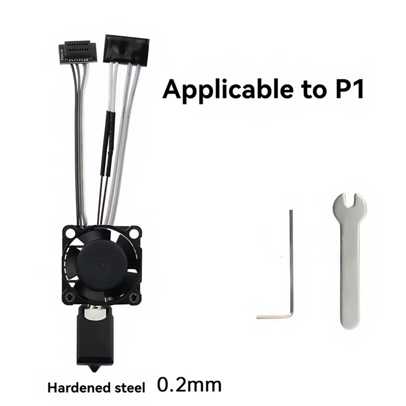

Комплект Hotend для 3D-принтера Bambu Lab P1 с охлаждающим вентилятором, сопла из закаленной стали, улучшенная точность печати 0,2 мм