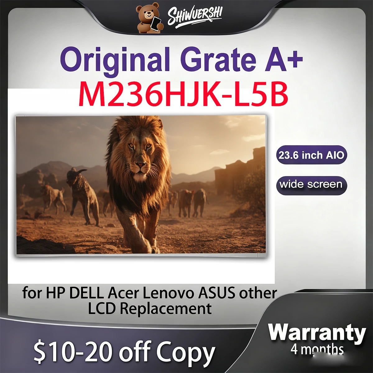 

M236HJK L5B New Original 23.6" M236HJK-L5B M236HJK L5B FHD Lcd Display 1920*1080P 75Hz 30pins