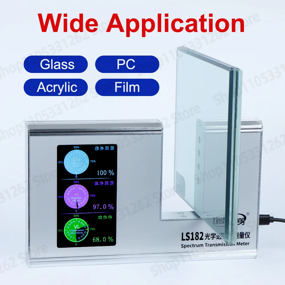 LS182 Solar Film Tester 7-in-1 SHGC TSER UV IR Rejection VLT Meter Window Tint Tester for Car Film PPF Glass Transmission Meter