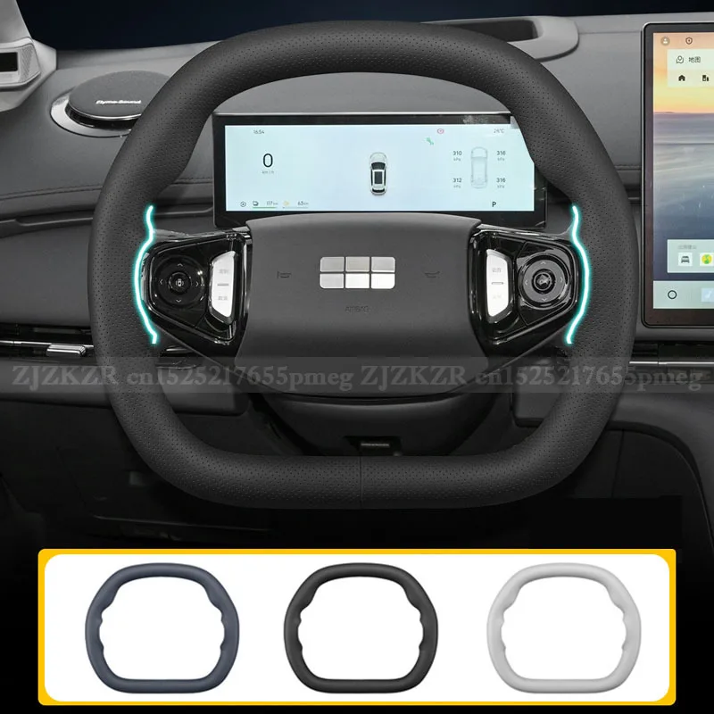 For Geely EX5 EM-i Galaxy E5 Proton e.MAS 7 Double D-shape Car Leather Steering Wheel Anti Slip Four Season Auto Decor Accessory