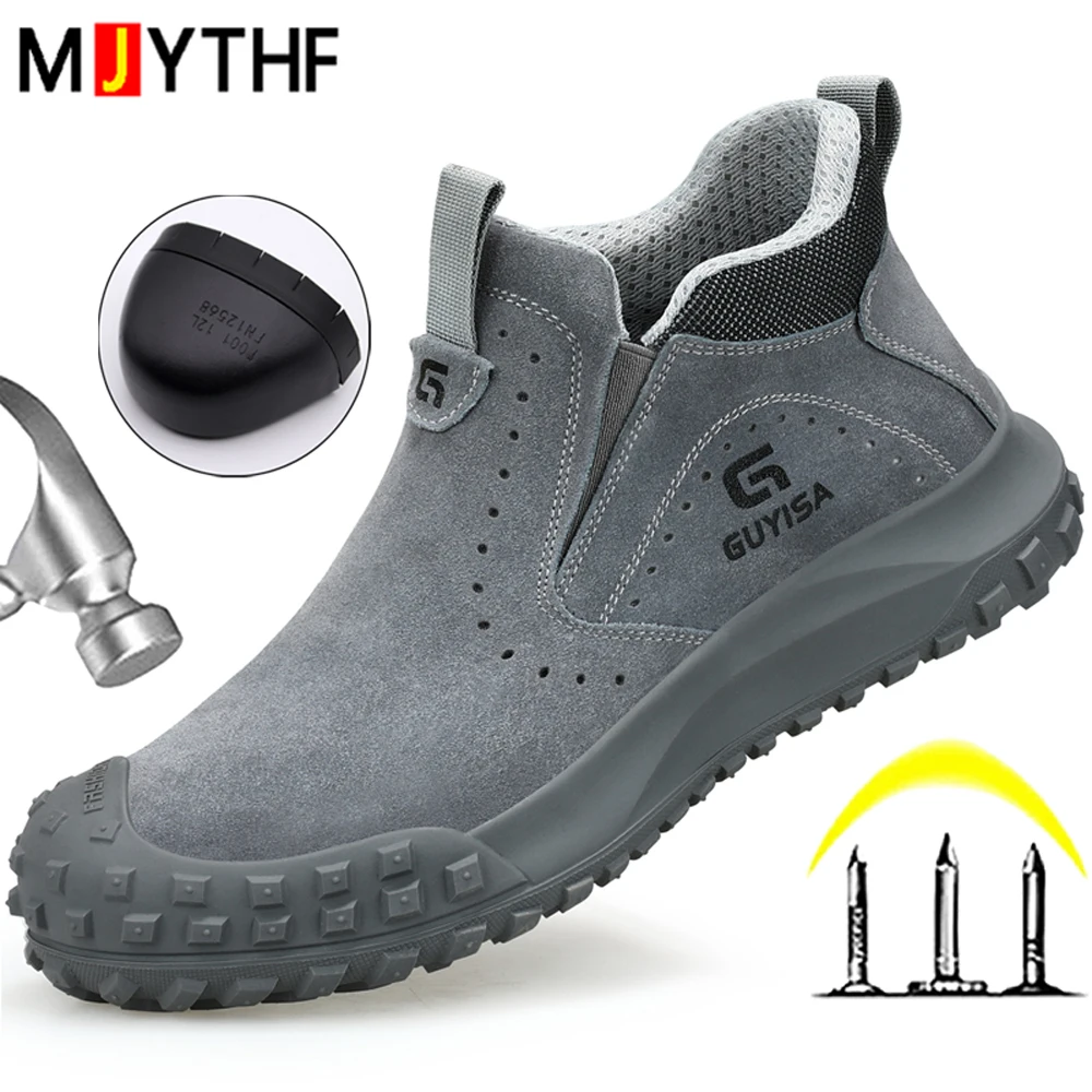 Men's Spark-proof Welding Shoes Anti-Smash Anti-Puncture Work Safety Shoes Security Boots Indestructible Shoes Wear-resistant