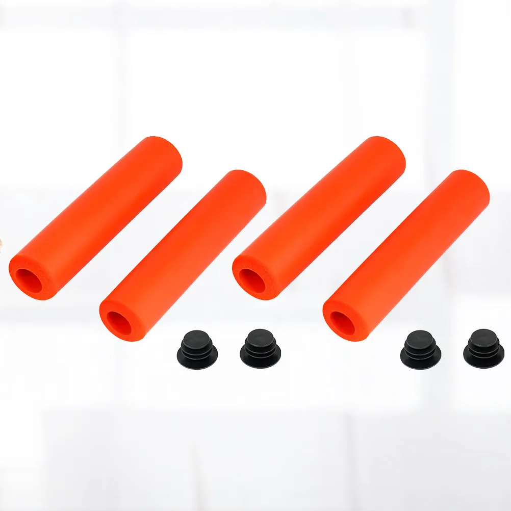 2Pairs Silicone Handlebar Grips for Bike Anti-Slip Ergonomic Shock Absorbing Cycling Grip Comfortable Wet Dry Grip 20-21Mm