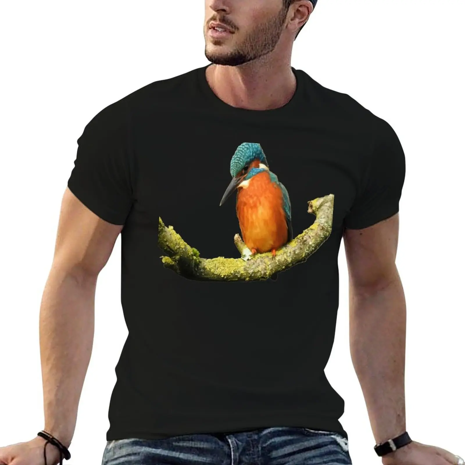 Stunning Kingfisher Vector Art T-Shirt Ultra Soft Breathable Tee Top