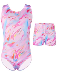 Gymnastics Leotards for Girls Sleeveless Kids Dance Tumbling Outfit Matching Shorts Set Age 4-10 Years