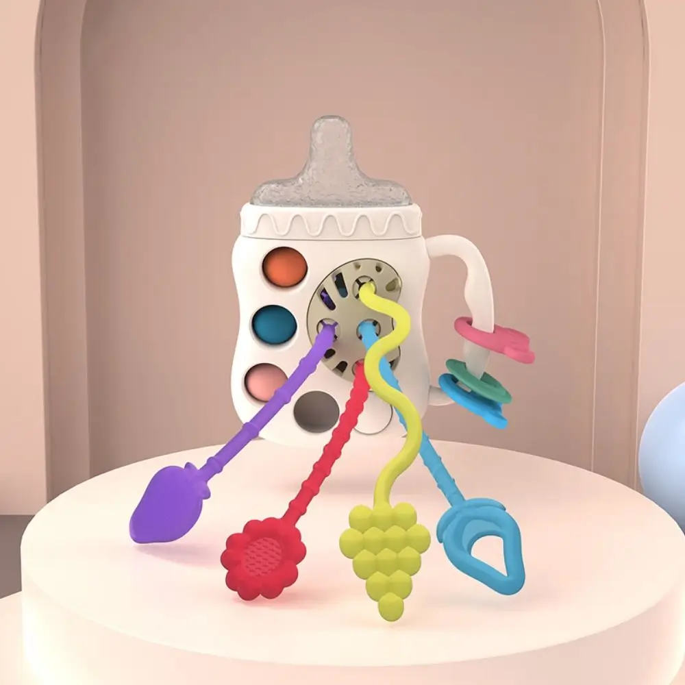 

Кормушка, тянущая веревка, сенсорные детские игрушки, развивающие многофункциональные детские ручные шарики, игрушки из АБС-пластика, прикусаемая веревка Монтессори