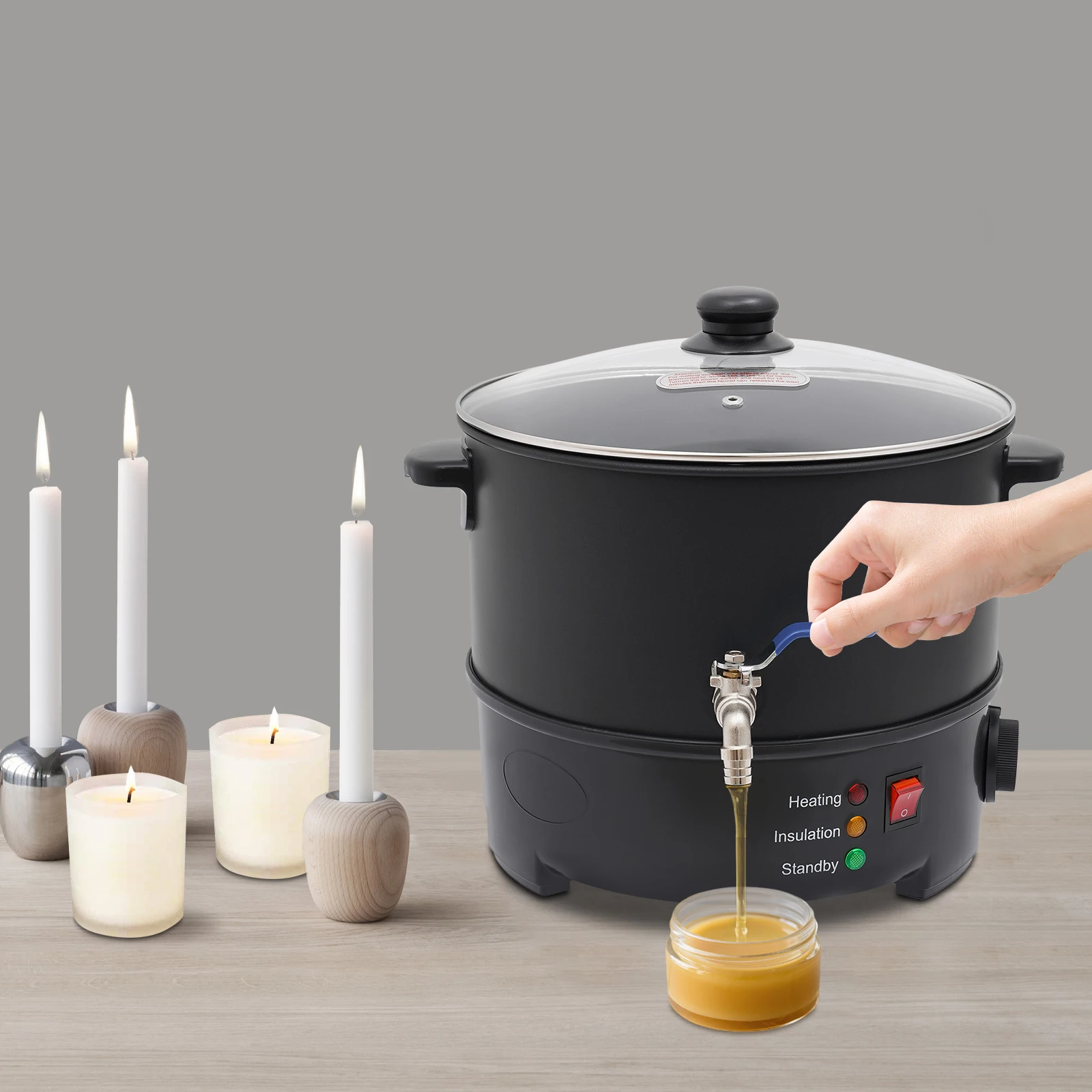 

7.7L Wax Melter for Candle Making Large 1000W Electric Wax Melting Pot with Adjustable Temperature for Soya Wax, Paraffin Wax,