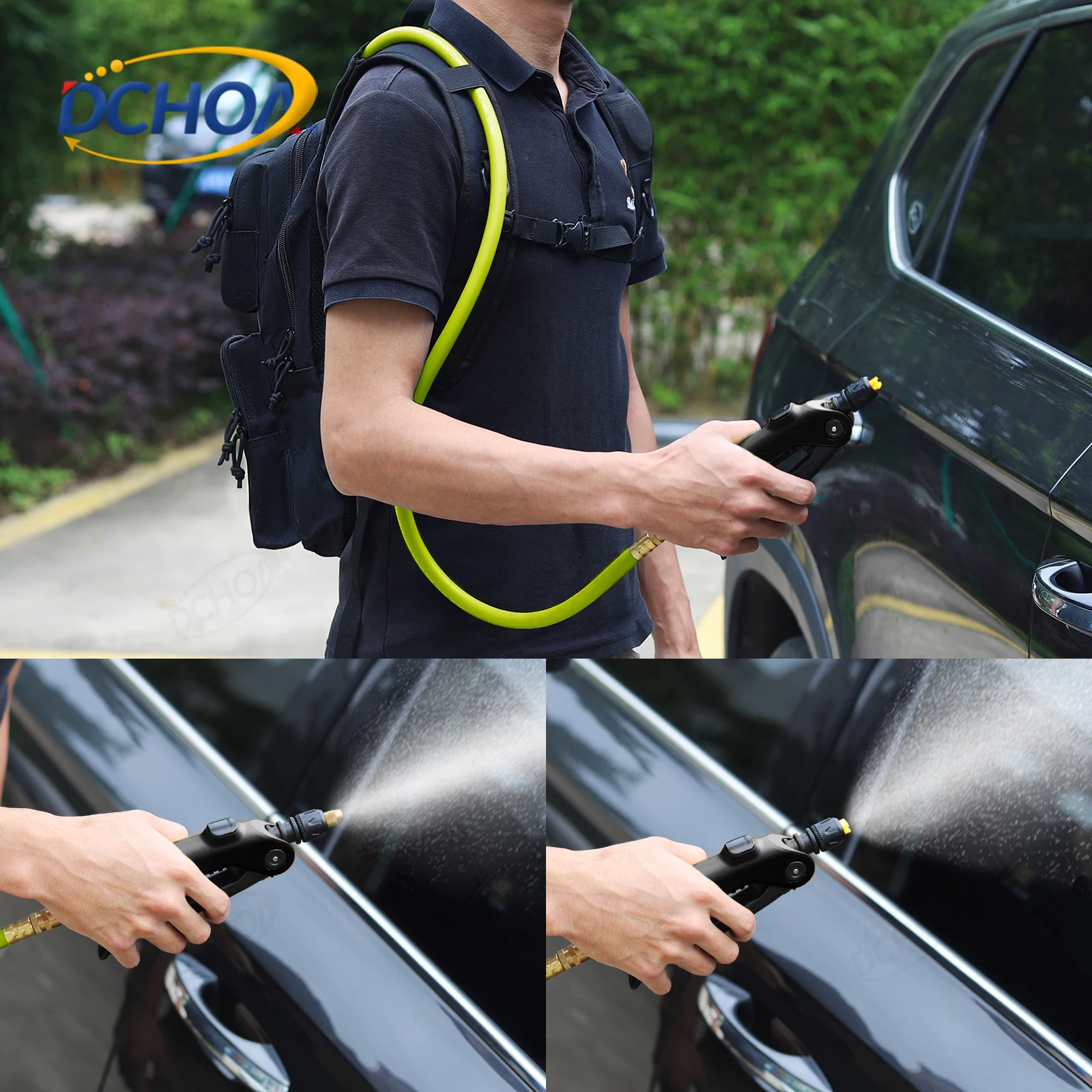 DCHOA Backpack Sprayer Battery Powered High Pressure Foam Sprayer for Car Washing Vehicle Cleaning Garden and Outdoor Use