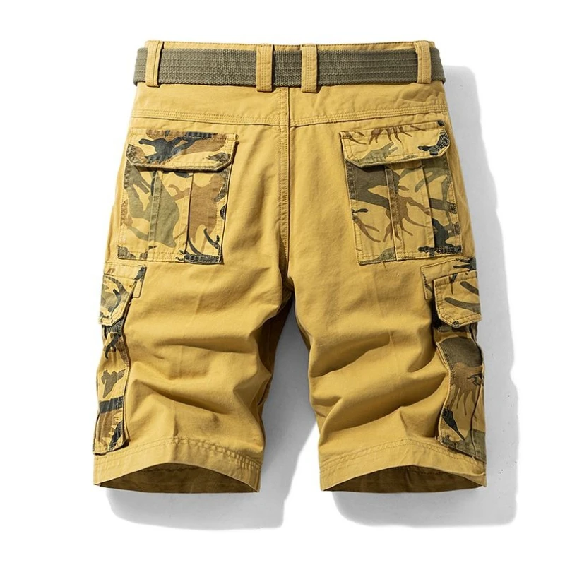 New Trendy Men's Cargo Shorts for Summer 2026 Knee-Length Pure Cotton Loose Fit Straight Leg Casual Simple Design