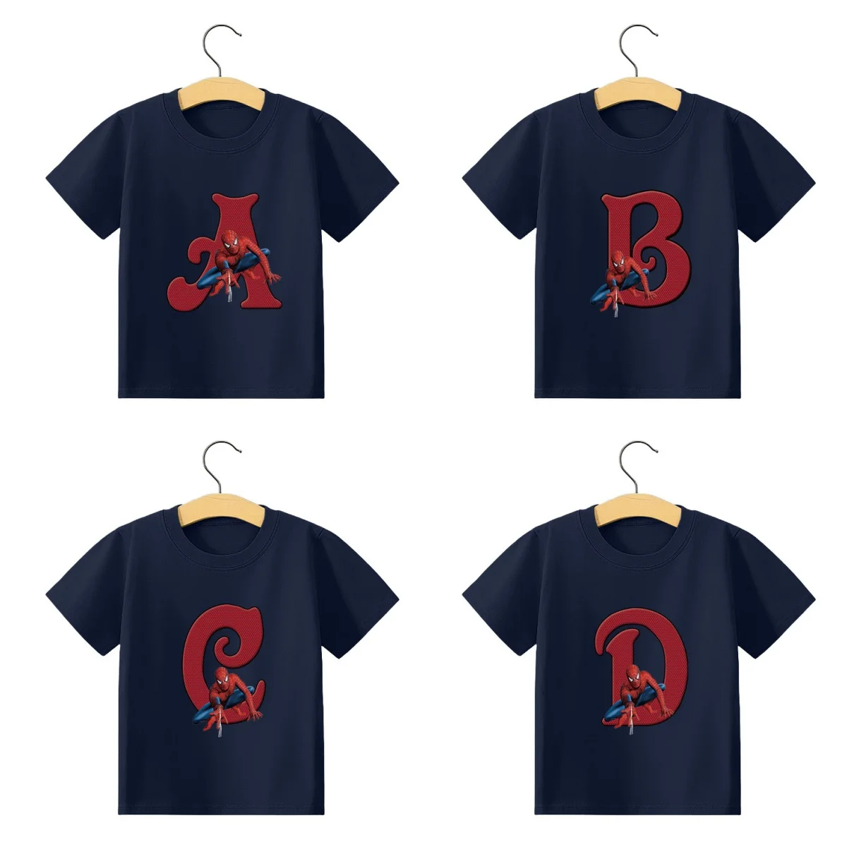 

Summer Marvels SpiderMans Boys T Shirt Clothes Tops Children's Clothing Letter ABC Cotton Short Sleeve Kids Cute Birthday Gifts