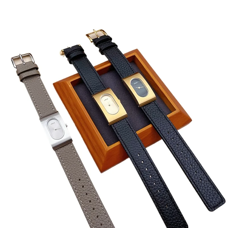 

Retro leather women's watch, personalized antique fashion square quartz watch