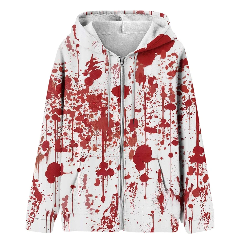 موضة الدموية ثلاثية الأبعاد طباعة سستة هوديس بلوزات الرجال النساء للجنسين مقنعين المتضخم هوديي الاطفال زمم بلوزات رياضية