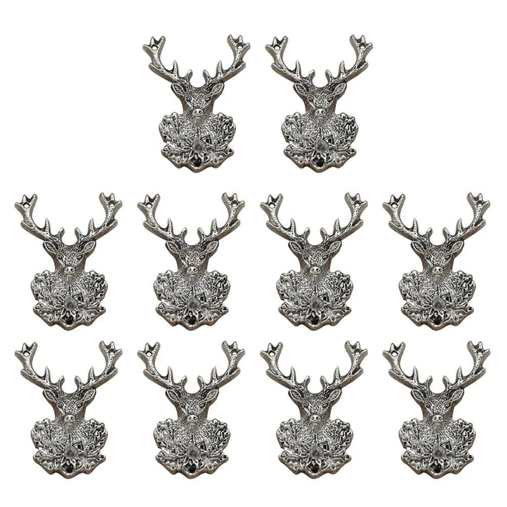 

10 Pcs Deer Head Alloy Pendant Charm Durable Jewelry Making DIY Charms Simple Stylish Unique Shape Necklace Bracelet Earrings
