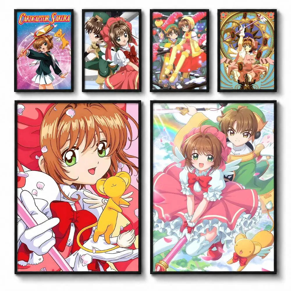 Anime C-Cardcaptor Sakura Poster Self-adhesive Art Waterproof Paper Sticker Coffee House Bar Room Wall Decor
