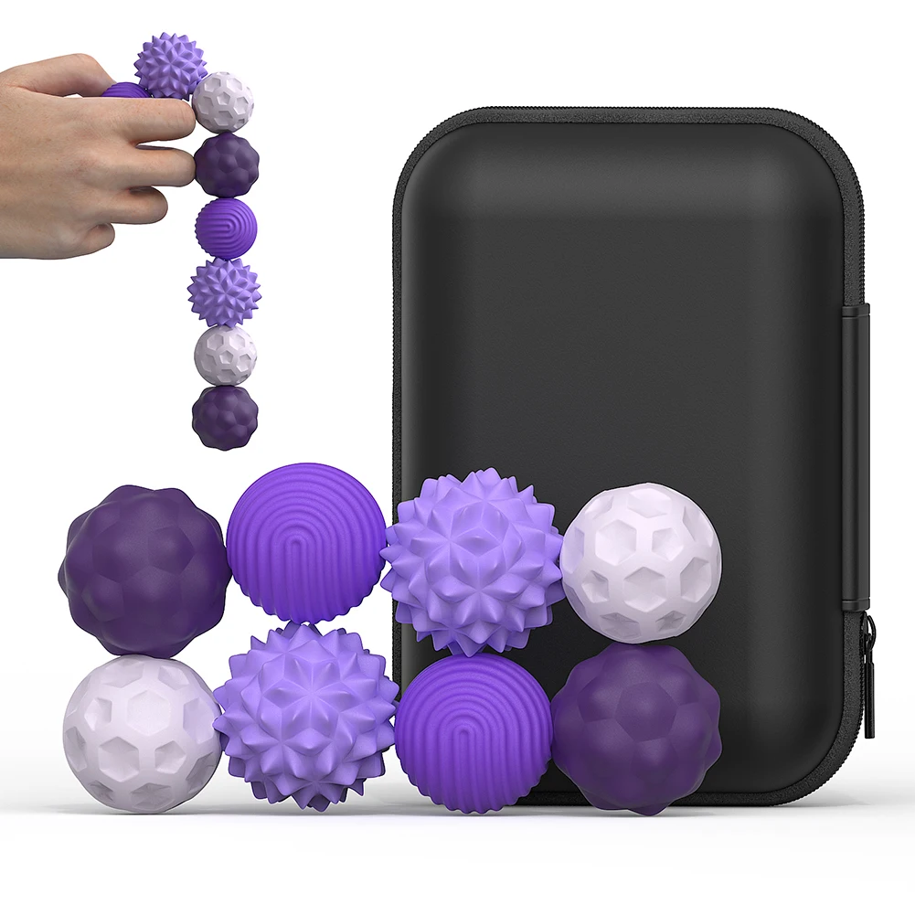 8個のシリコン磁気ボール 磁気ストレスローラーボール 磁気吸引ストレスボール オフィスデスク用感覚フィジェットボール