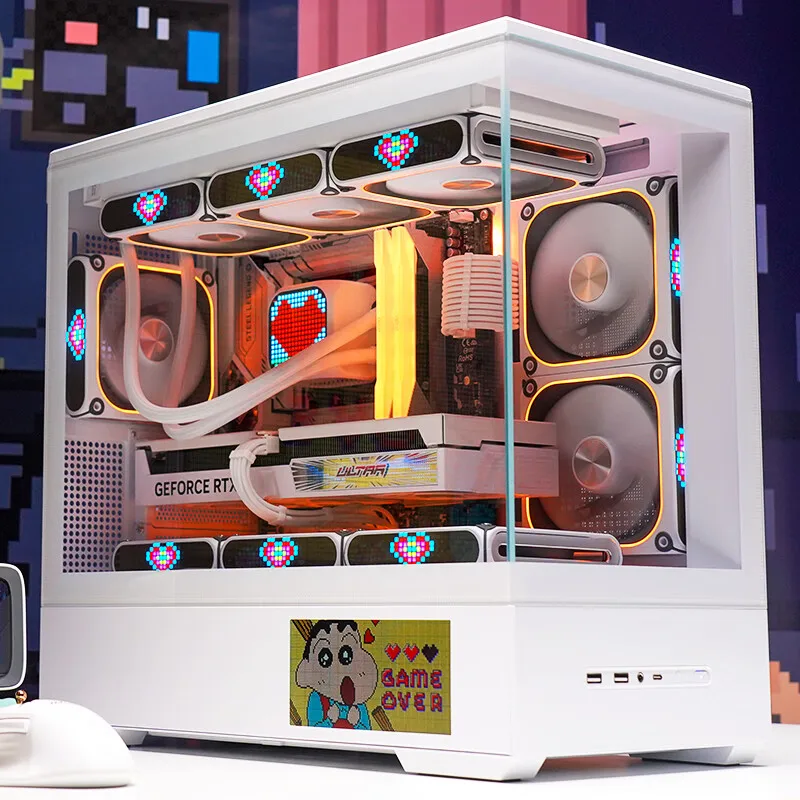 

aigo star bright Mist screen display version of Dalan Xiaolan MATX game computer desktop chassis high definition secondary