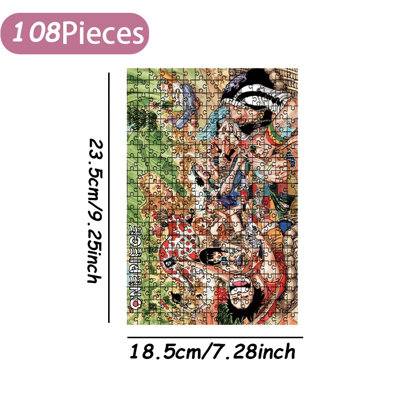 

One Piece Anime Wooden Jigsaw Puzzle 108/200/300/500/1000 Pcs, Stress Relief Gift for Adult Fans