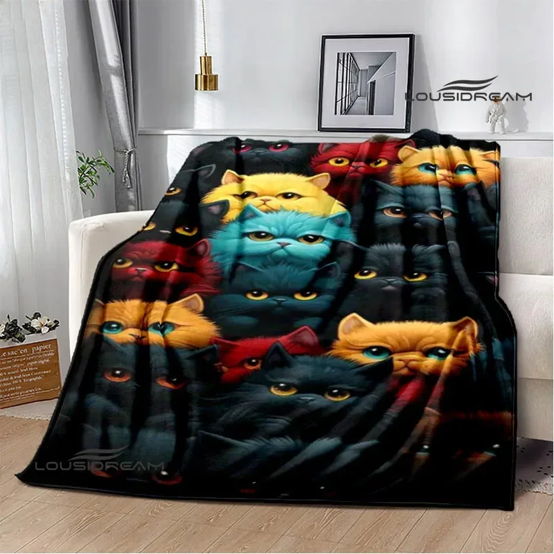 

3D Cute cat printed blanket Flannel Warm blankets Soft and comfortable blanket bed linings cubre cama Birthday Gift
