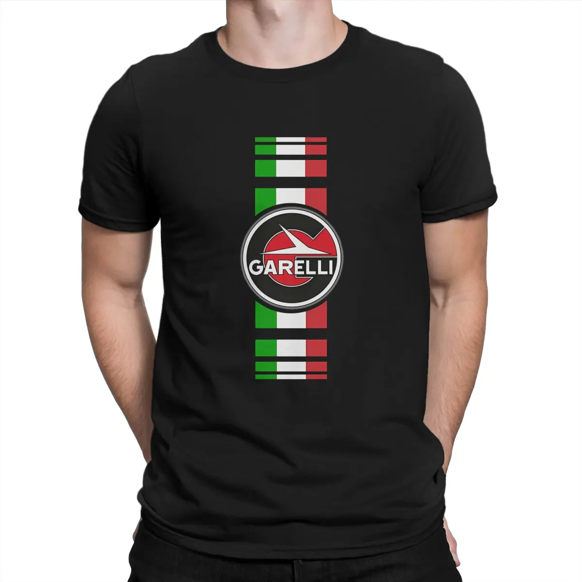 Itaila Garelli Motorcycles Men T Shirt Garelli Motorcycles Novelty Tees Short Sleeve Crewneck T-Shirts 100% Cotton Printing Tops