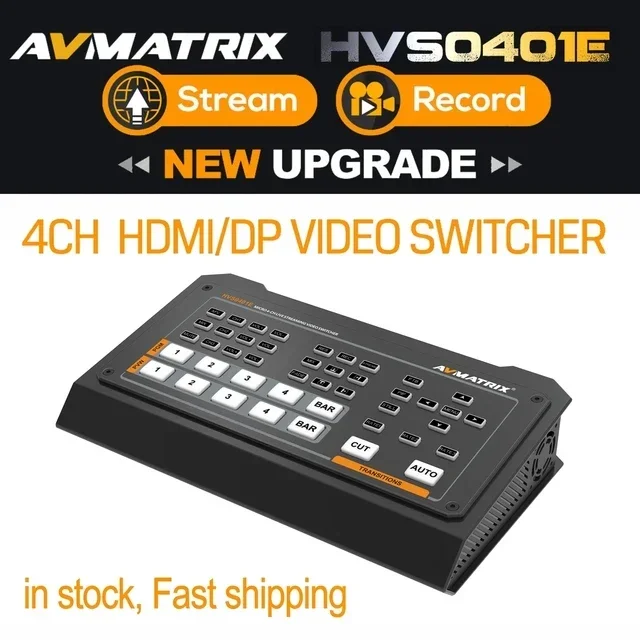 AVmatrix HVS0403U PVS0403U HVS0401E HVS0401U Video Switcher Mixer Micro 4 Channel SDI HDMI Multi-Format Recording PGM Output