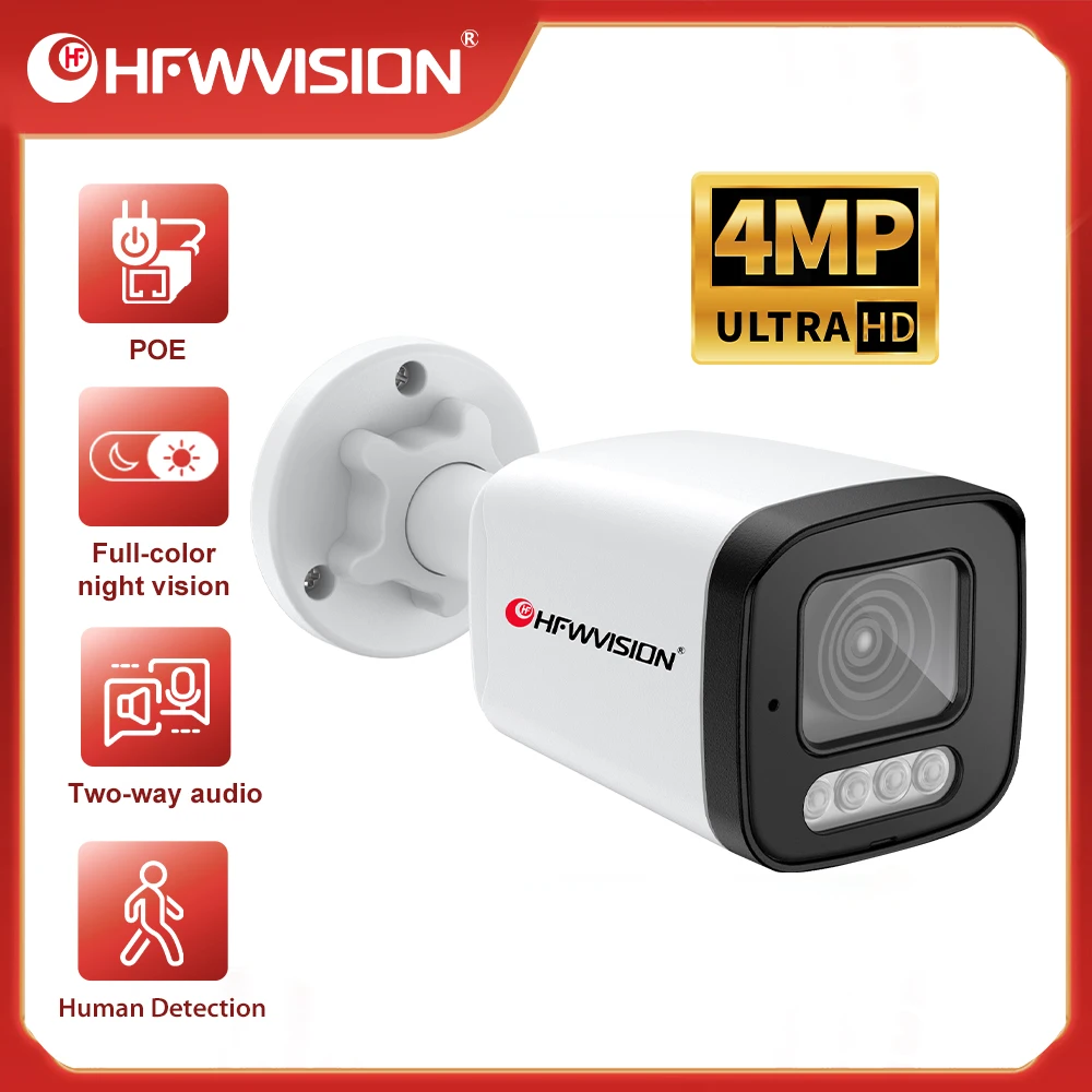 camera-de-surveillance-hfwvision-4-5mp-camera-poe-36mm-compatible-onvif-avec-haut-parleur-ensemble-de-cameras-metalliques-pour-la-maison-l'exterieur-et-le-jardin