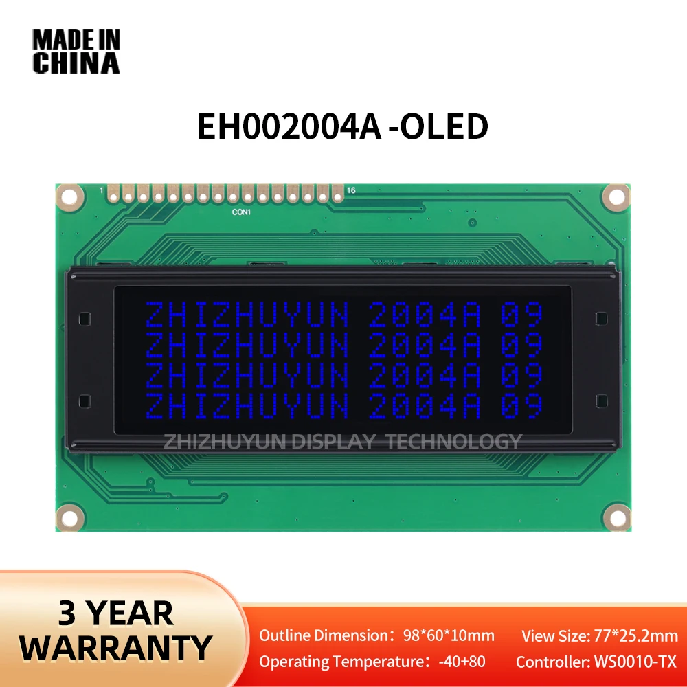 

Wholesale 16PIN Parallel Interface Compatible With 2004 OLED Display Module LCM Screen EH002004A Black Film Blue Letter 204