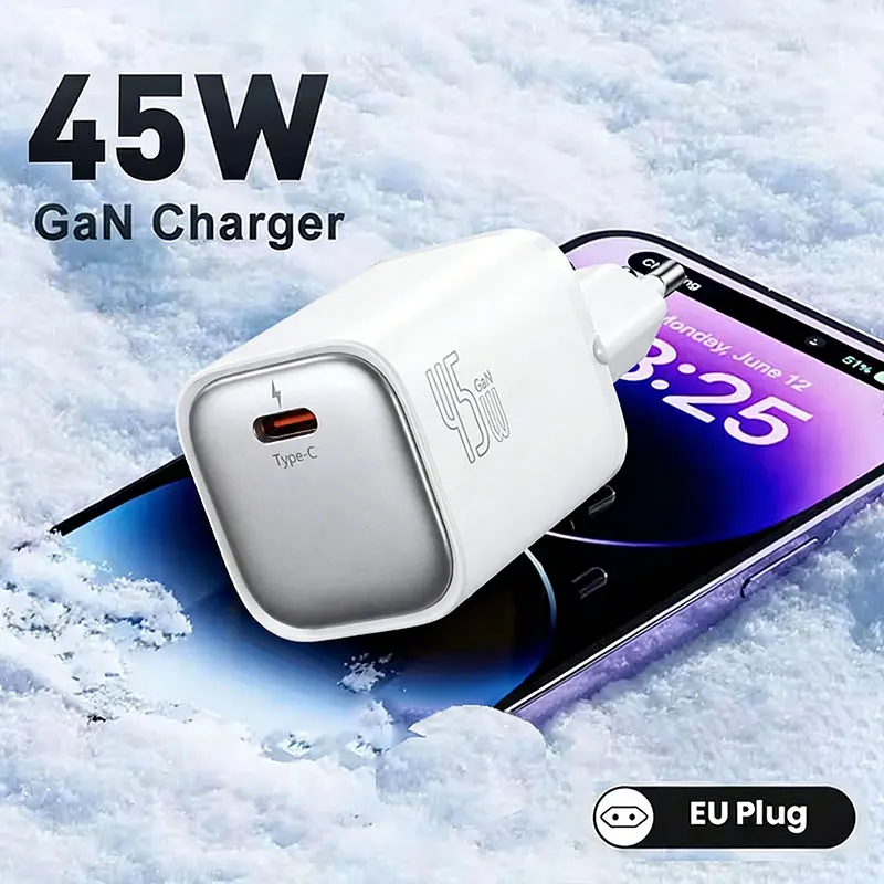 45W GaN USB Charger PD Quick Charge Type C Phone Charger For
