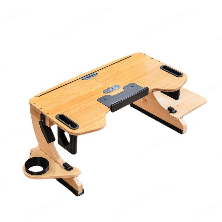 Solid wood computer stand, bed folding desk, wooden lazy computer table, study dormitory desk folding portable