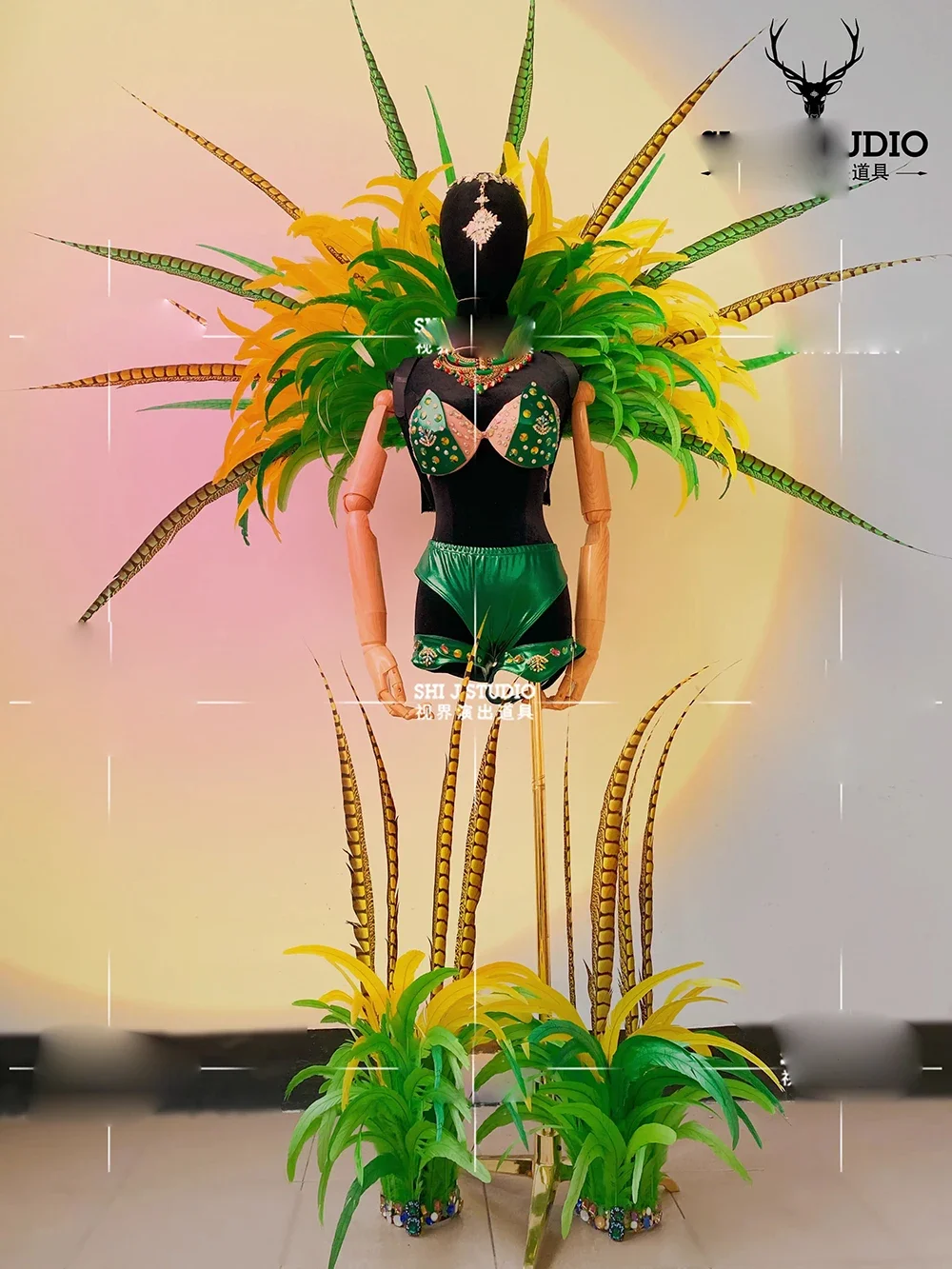 

Bar commercial performance, amusement park, summer party, samba feather gogo performance costume Luxury show outfit