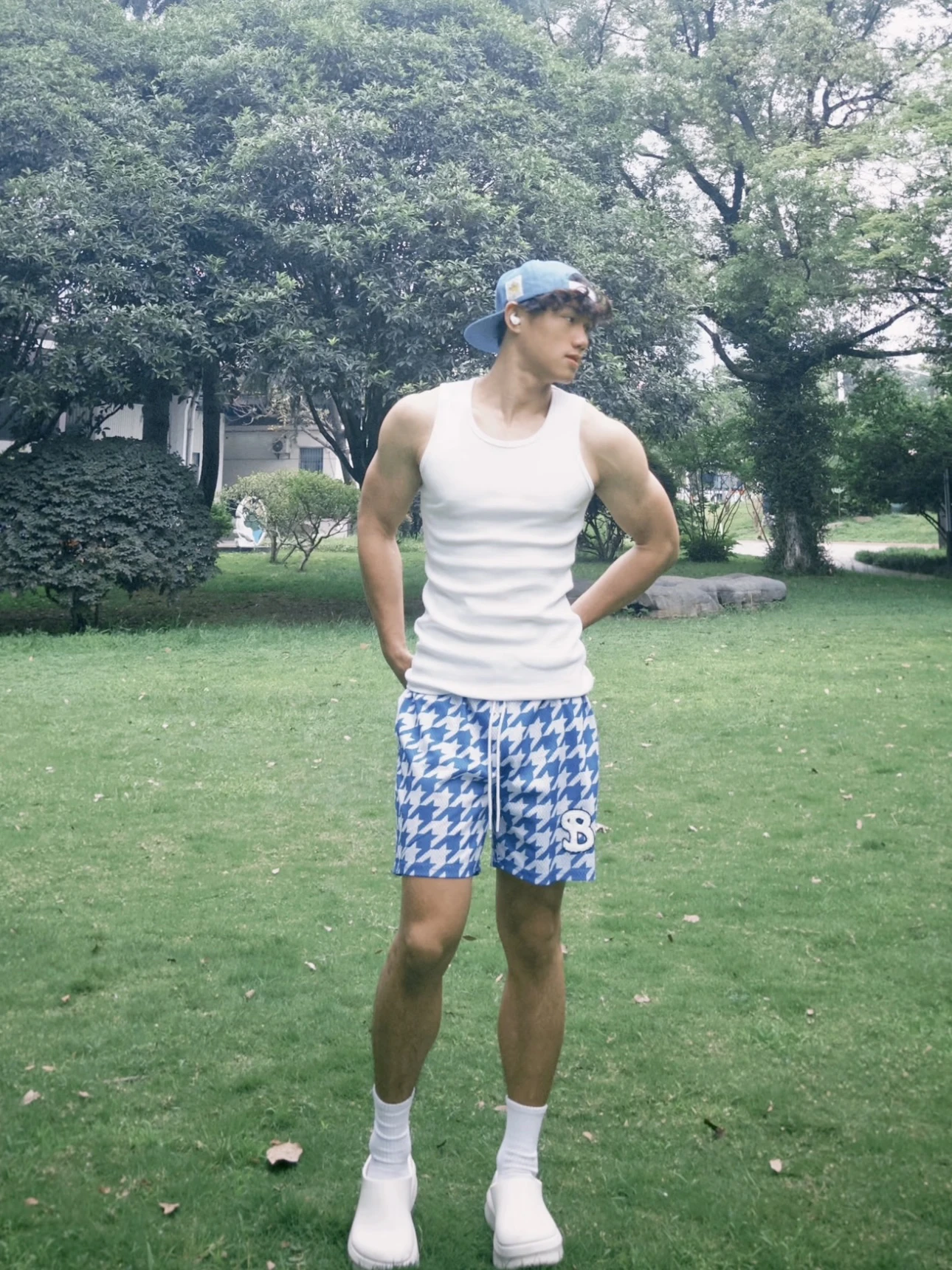 

American Sle Casual Baskeall Training orts Men's Summer Loose Fit Youthful Energy Knee-High Straight Leg Pants