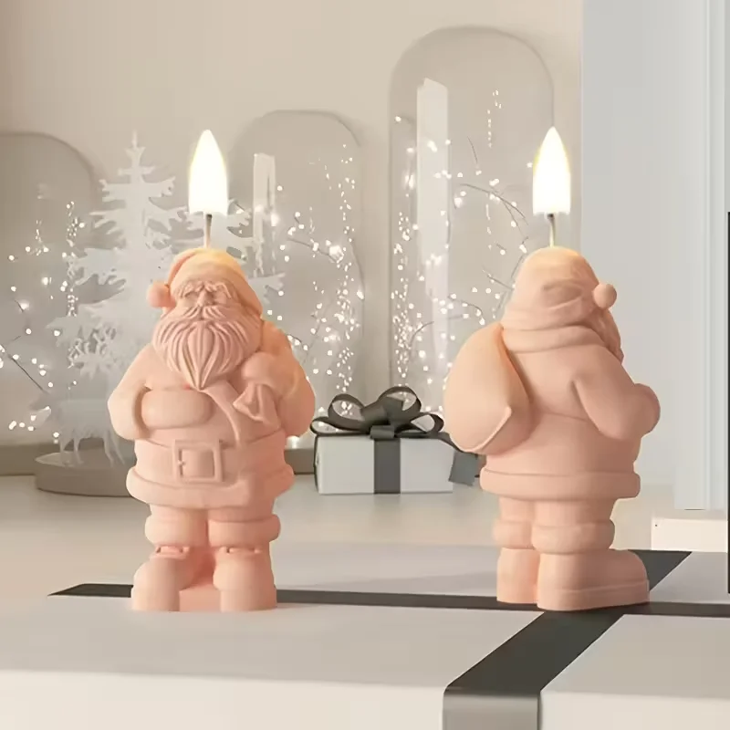 Weihnachten Santa Claus Serie Silikon Kerze Form DIY Santa Claus Honding Weihnachten Baum Duft Soja Wachs Aroma Gips Form Dekor Geschenk